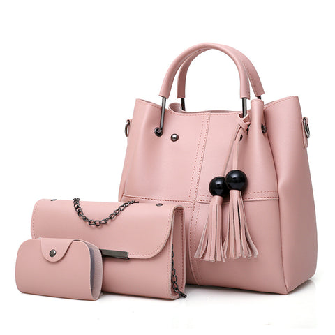 New European and American Fashion Mother and Child Bag Three-Piece Outdoor Travel Messenger Bag Ladies Tassel Handbag