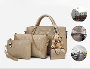 Hot selling high quality pu handbags 4pcs in 1 set fashion ladies handbag women bag set