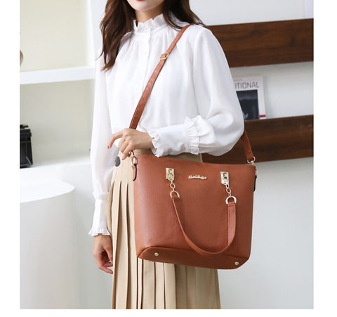 Hot selling high quality pu handbags 5pcs in 1 set fashion ladies handbag women bag set big capacity shoulder crossbody bag